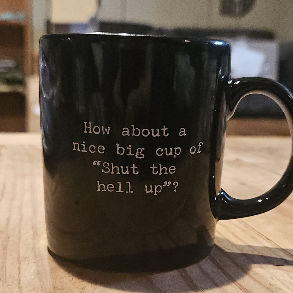 Black Ceramic Mug with Quote